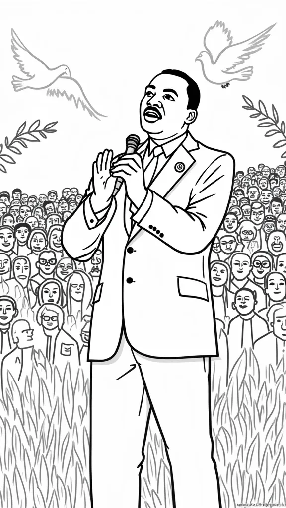 martin luther king free coloring pages